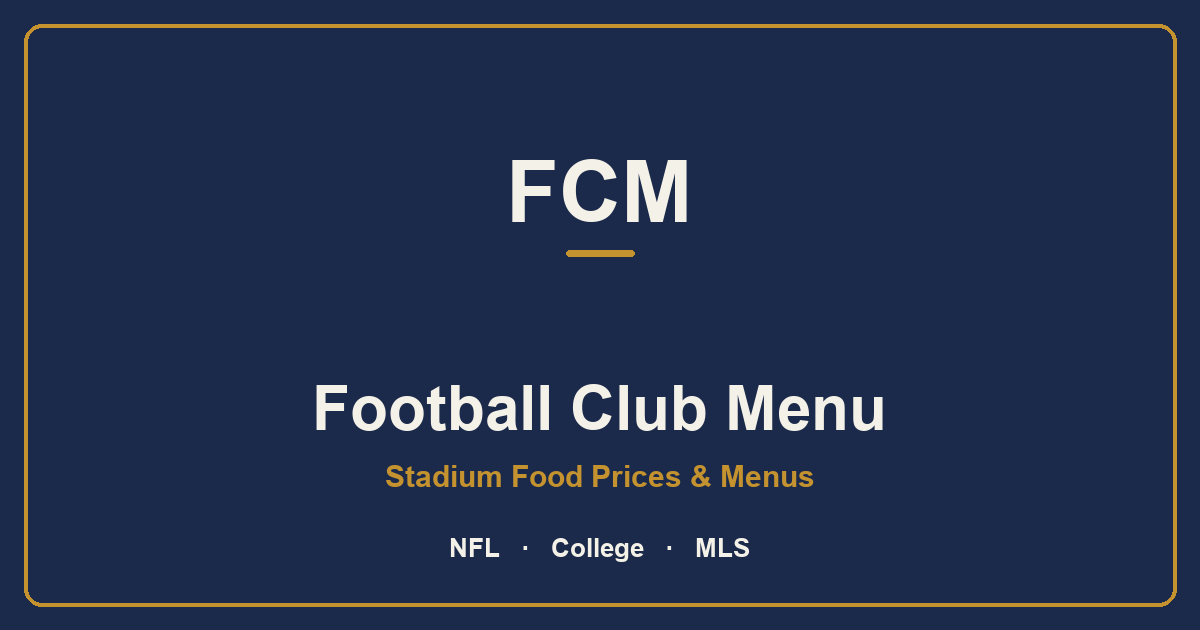 NFL Stadium Food Menus — 2026 Season Concession Prices